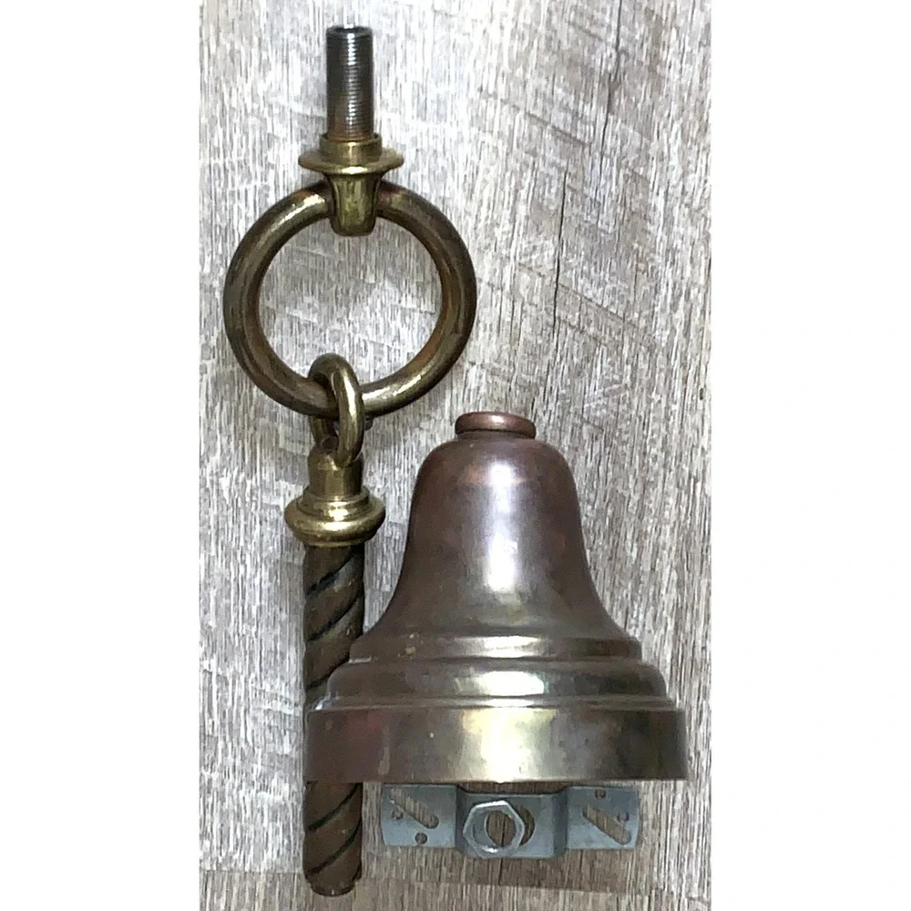 Antique Hanging Victorian Light Pendant Canopy, Swivel Loop & Stem - Heavy Brass